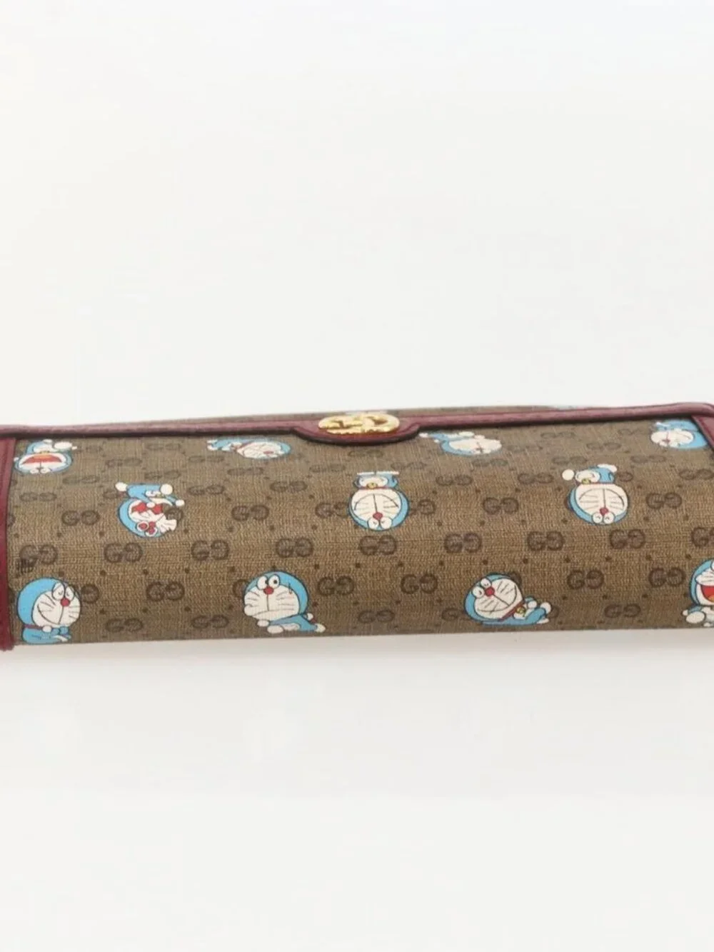 GUCCI Micro GG Supreme Doraemon Long Wallet PVC Beige Gold 647786 Auth 175793A